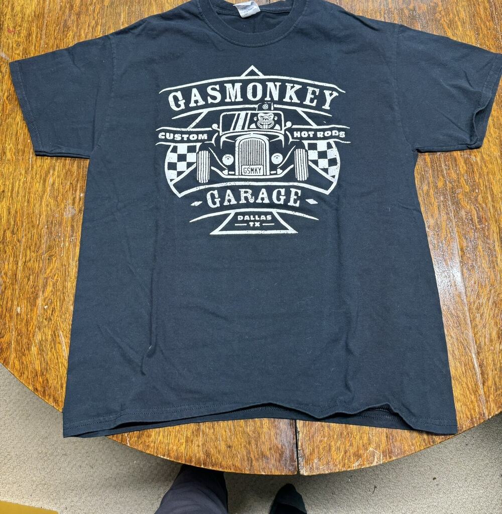 Gas Monkey Men Large T-Shirt Gray Graphic Custom Hot Rod Garage Short Sleeve